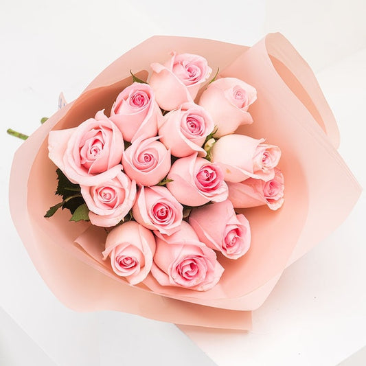 Fresh Pink Roses Bouquet Bouquet
